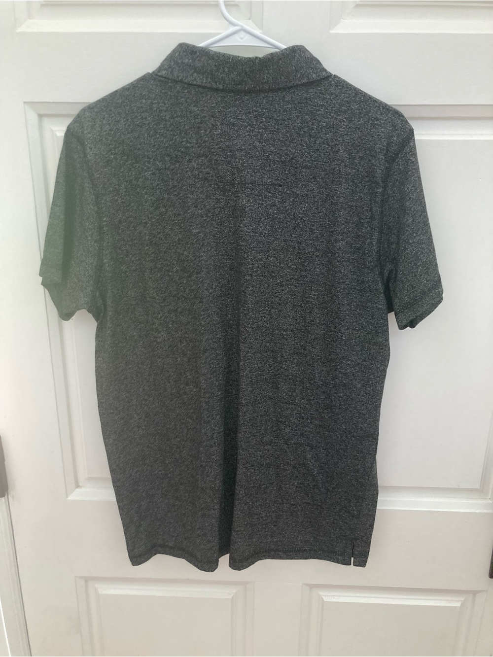 Men's Dark Gray Heather Polo Shirt with Embroidered Crest - Picture 4 of 5